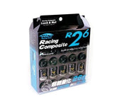Project Kics Lug Nut & Lock Set R26 12x1.25 20PC Black Chrome 32875